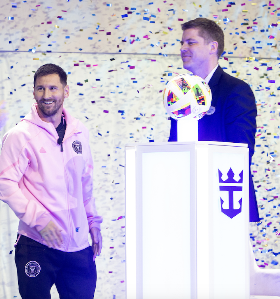 Royal Caribbean Icon of the Seas Welcomes Icon Lionel Messi